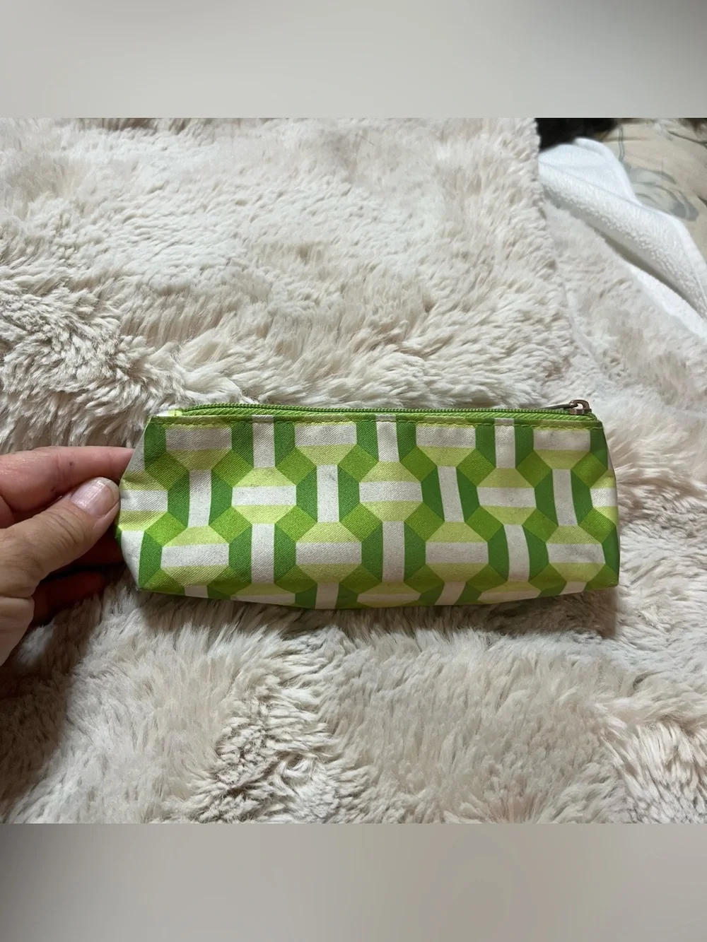 Clinique Green Geometric Cosmetic Pouch 02-17